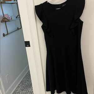 Black Ruffle Sleeve Dress